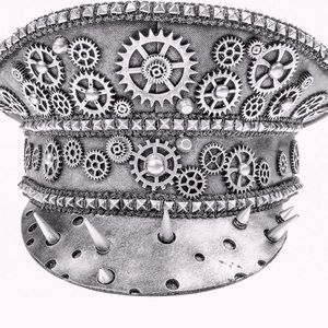 Captain Military Party Hat Steampunk Spike Hat Silver